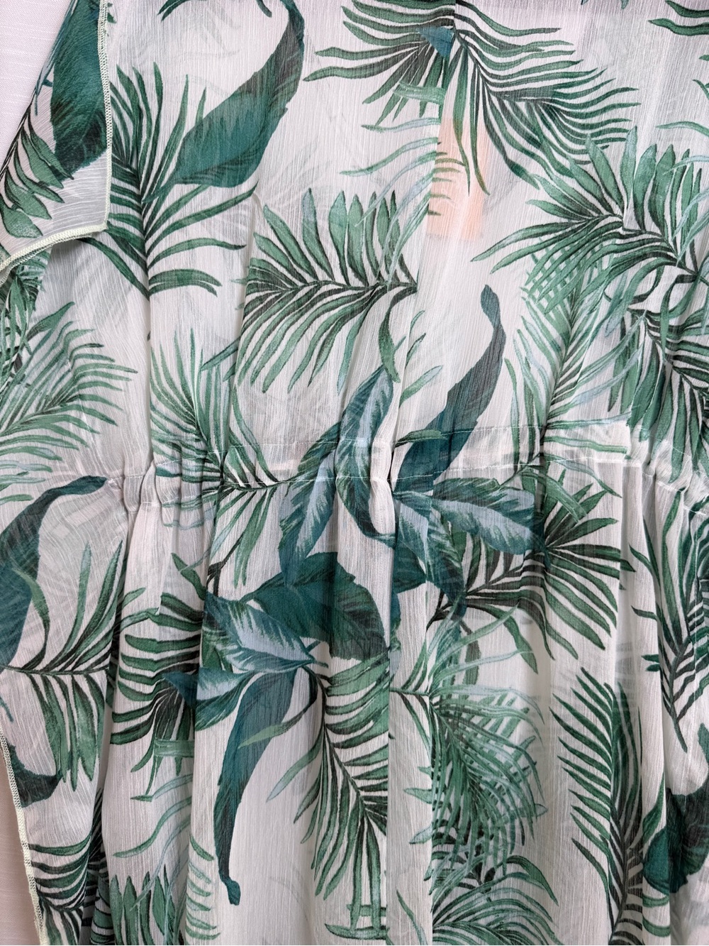 Kona Sol White Green Tropical Palm Print Maxi Cover Up Dress | Size S NWT - Picture 10 of 15